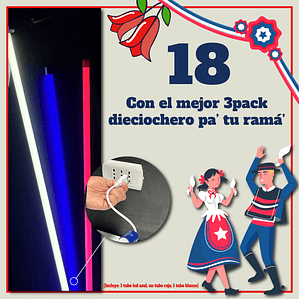 PACK TUBOS LED TRICOLOR / FIESTAS PATRIAS