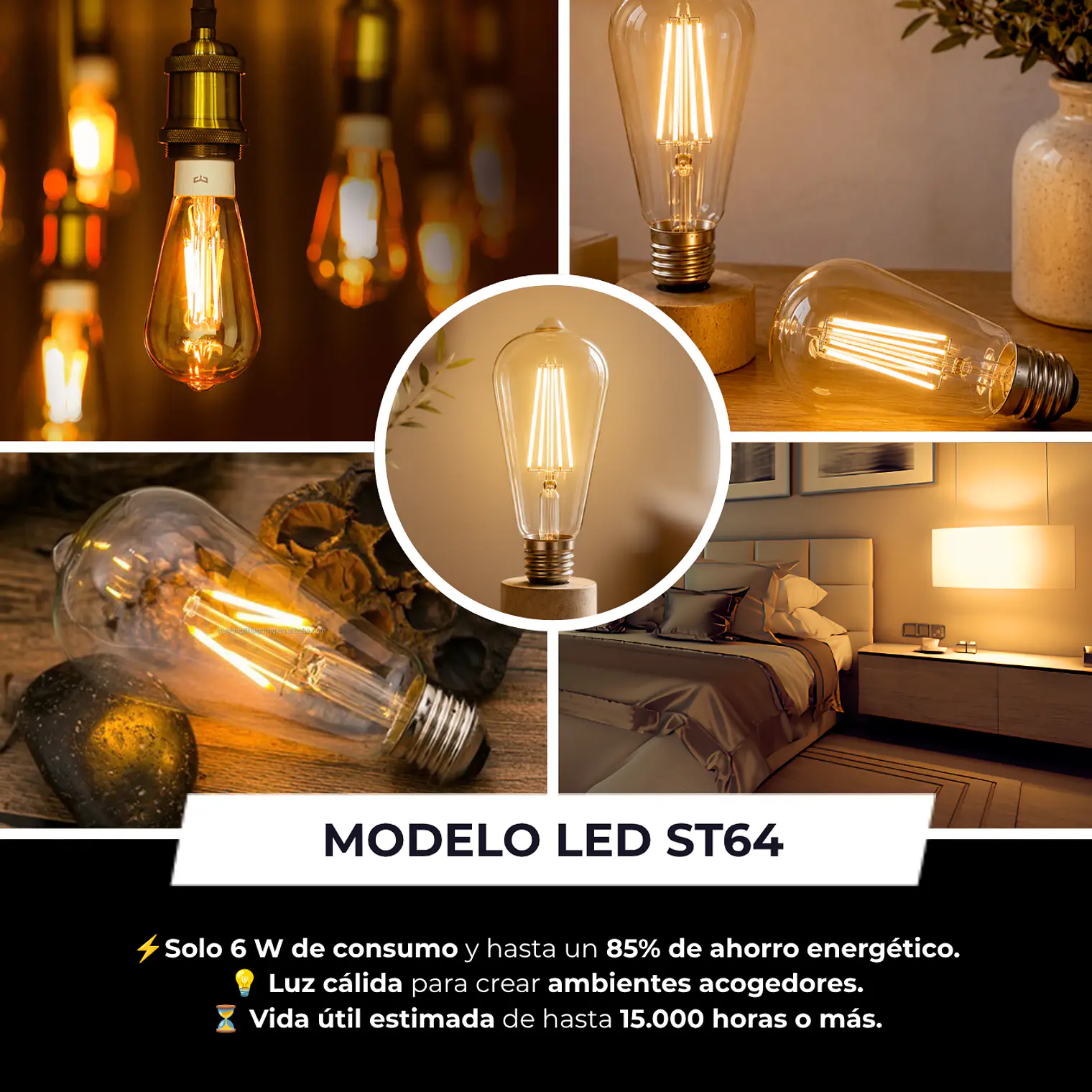 Ampolleta LED ST64 y G15 2