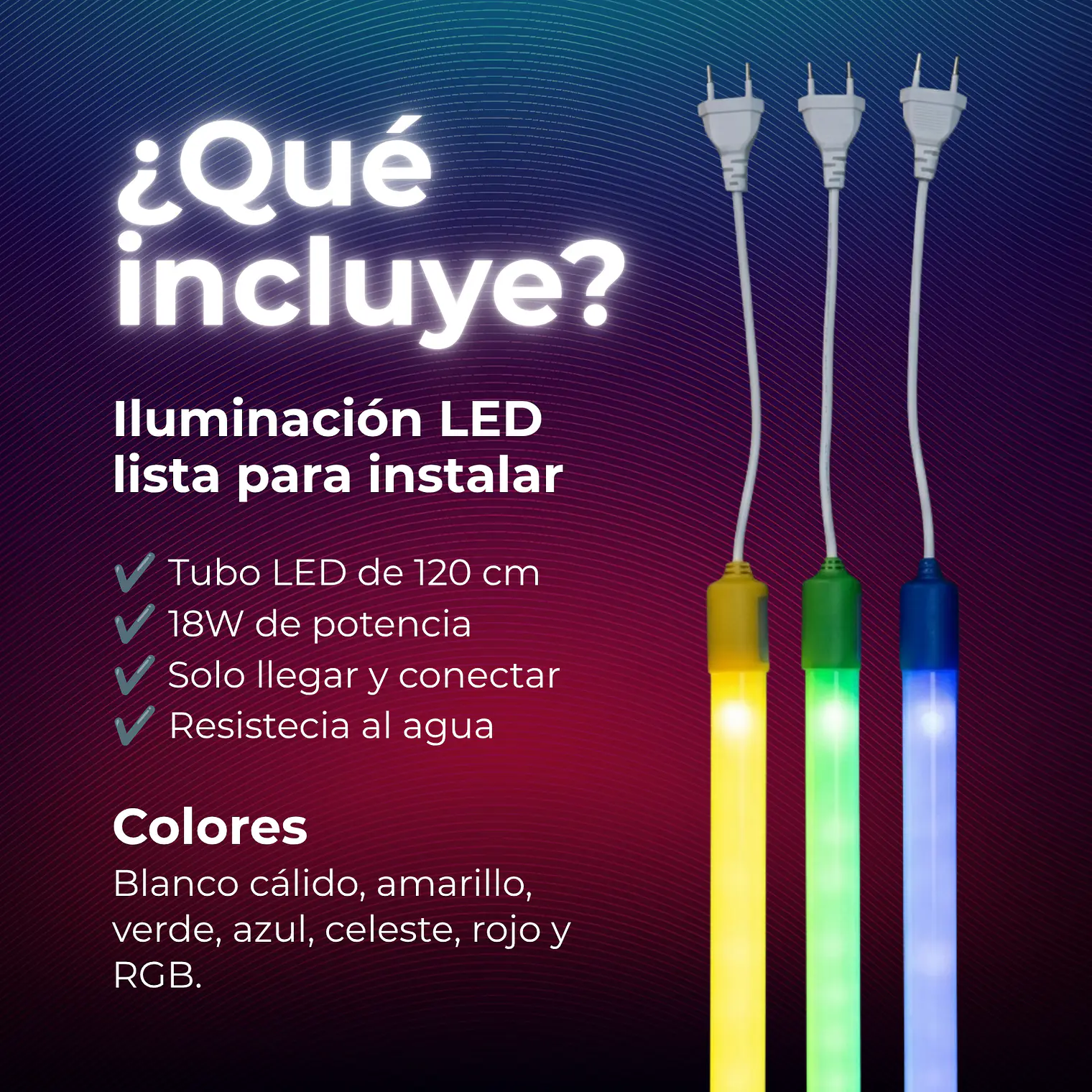 Tubos LED Color 220v 2