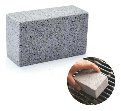 Limpiador De Planchas Y Parrillas Grill Brick Raspador Plateado