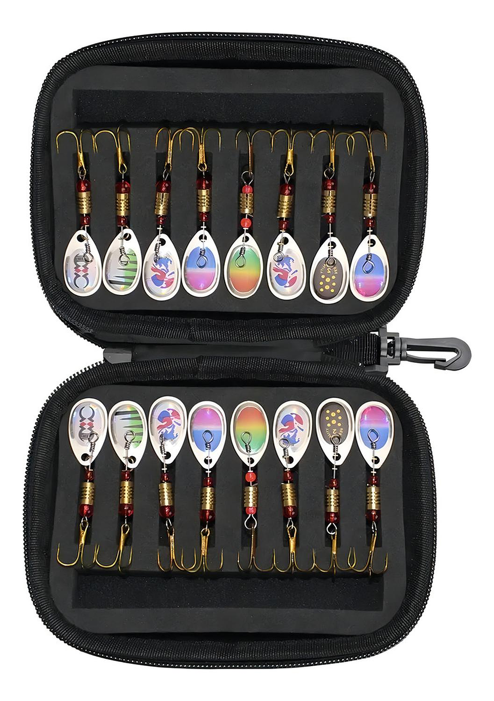 Juego De 16 Cucharas De Pesca Señuelos De Metal Mar Y Rio Co 1