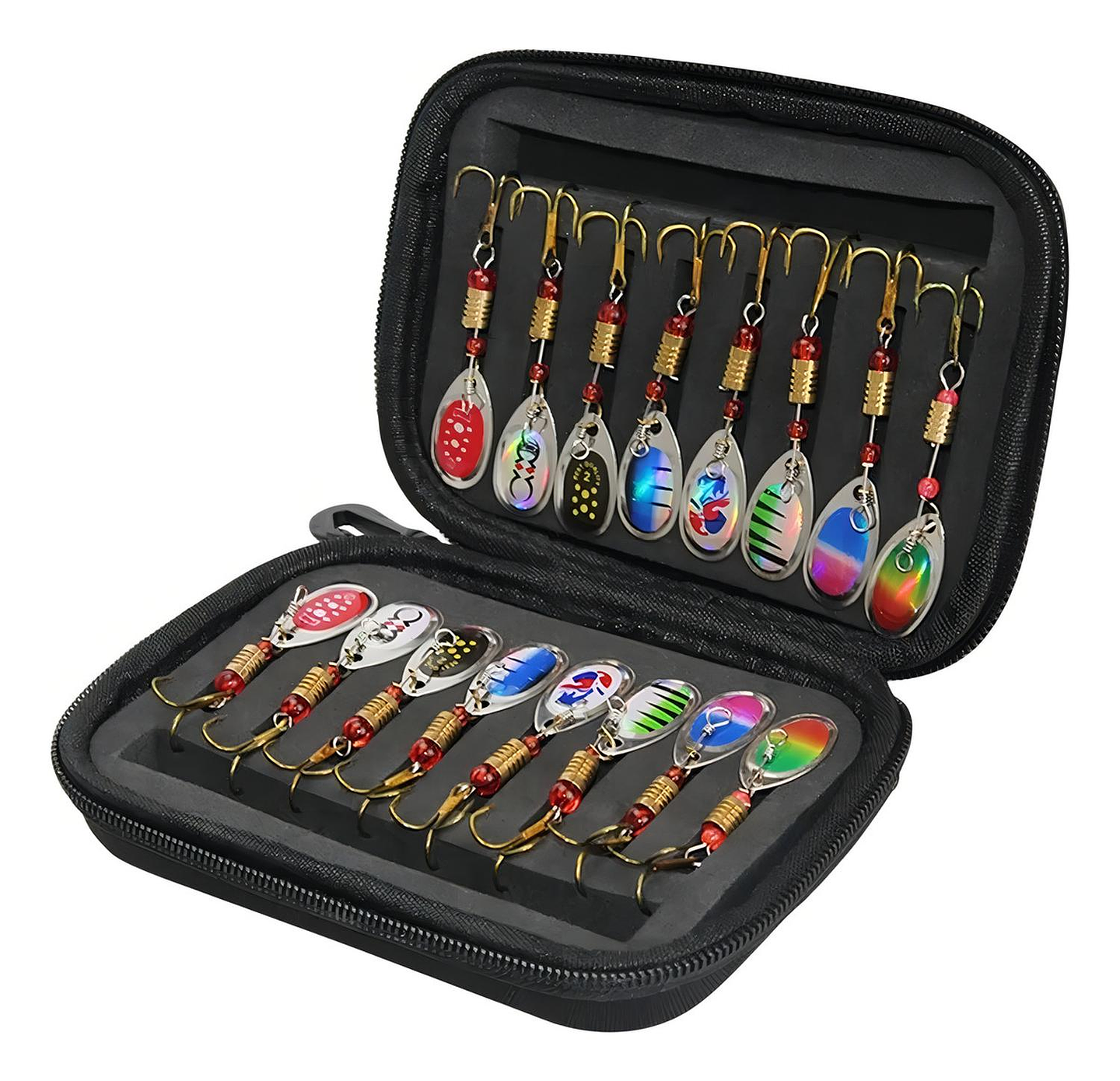 Juego De 16 Cucharas De Pesca Señuelos De Metal Mar Y Rio Co 2