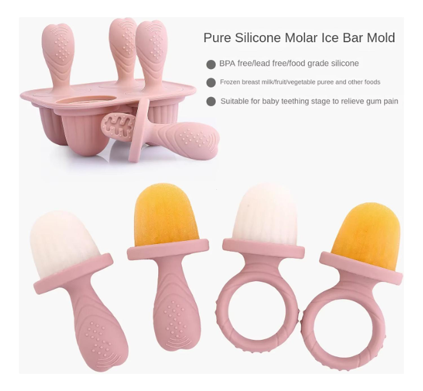 Mordedor Para Bebé Set Mordedores Y Paletas Rosa 4