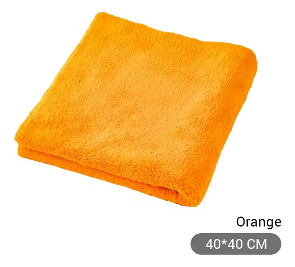 Paño Toalla Microfibra Secado Limpieza Auto Detailing Naranja 1