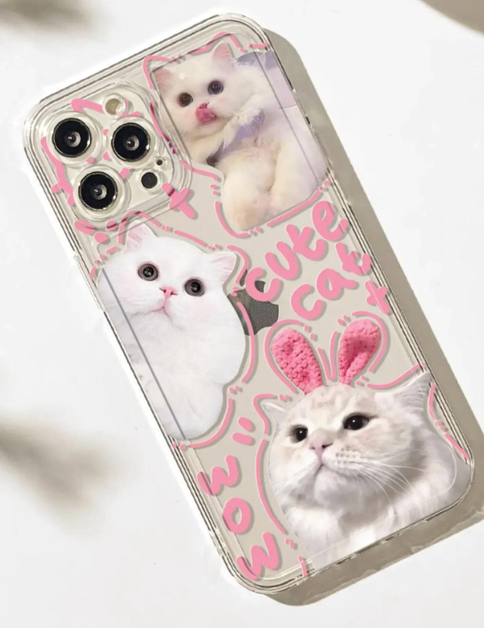 Carcasa Para iPhone Gato Gatito Cute iPhone Transparente iPhone 13 - 14 1