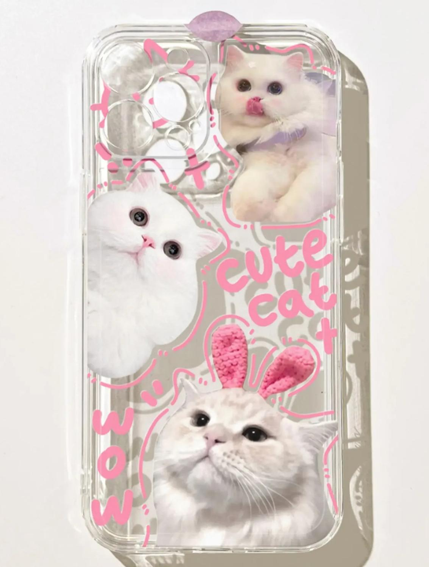Carcasa Para iPhone Gato Gatito Cute iPhone Transparente iPhone 13 - 14 3