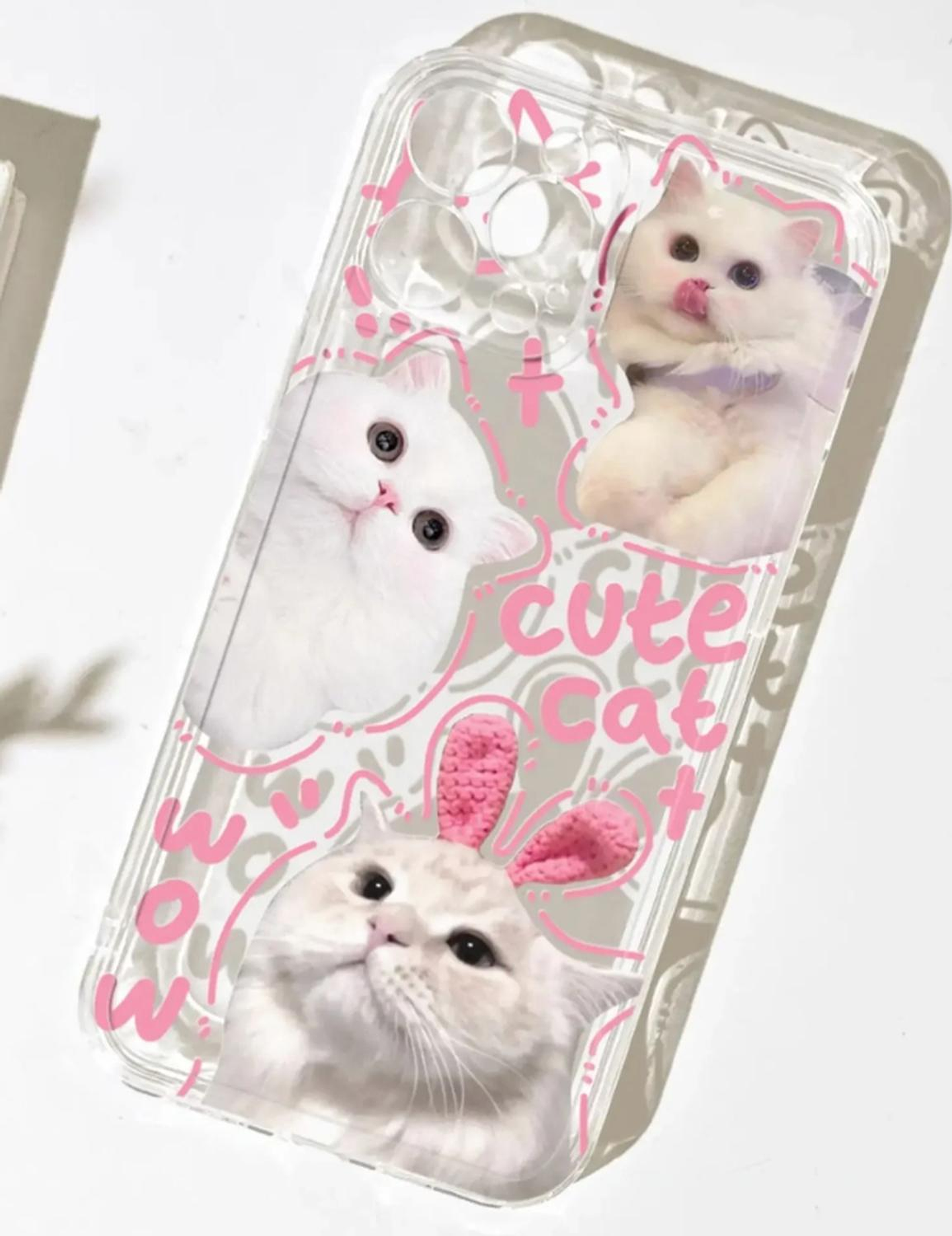 Carcasa Para iPhone Gato Gatito Cute iPhone Transparente iPhone 13 - 14 4