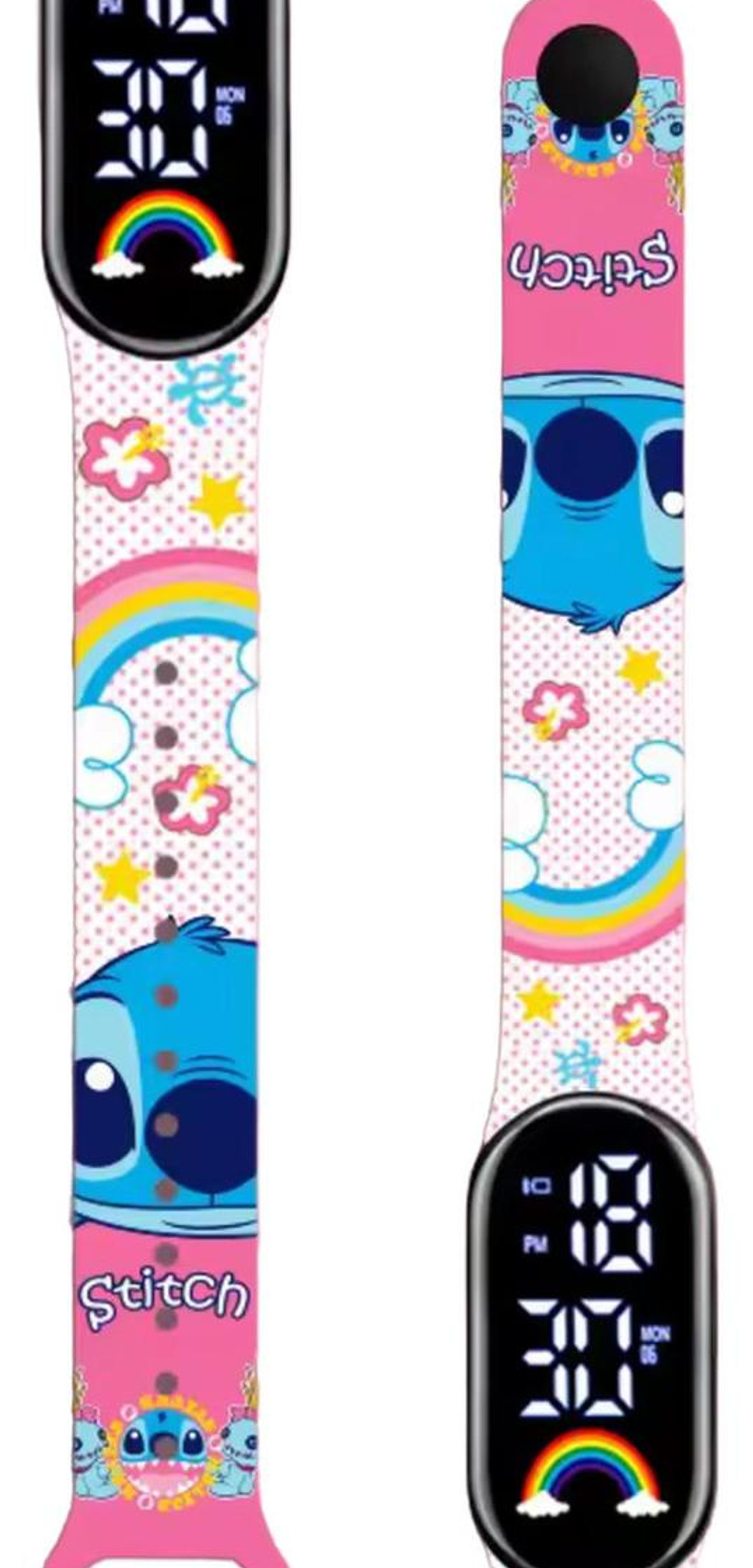 Reloj Digital Pulsera Con Diseño Estilo Stich Rosa Chicle Rosa Chicle Rosa Chicle 1