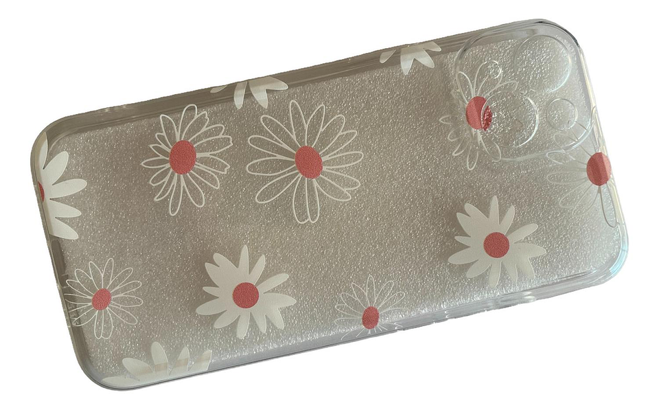 Carcasa Para iPhone Diseños Flores Floreado Blanco Transparente Floreado iPhone 13 - 14 -15 2