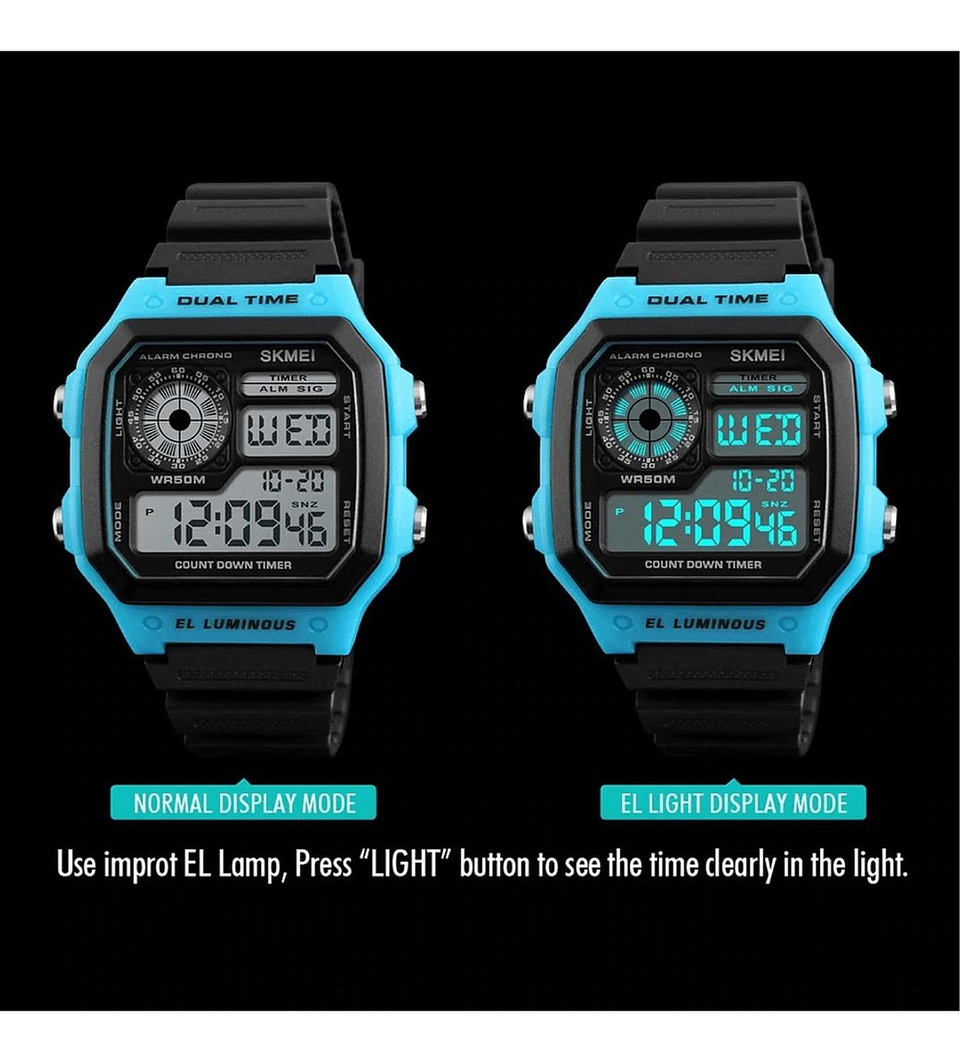Skmei Reloj Digital Deportivo Estilo Casual Contra Agua 1299 5