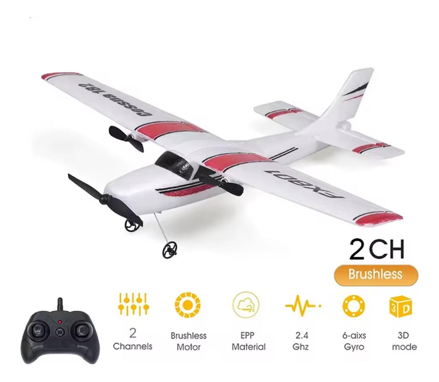 Juguetes De Avión Rc Control Remoto Para Niños Cessna 182 Blanco Cessna 1