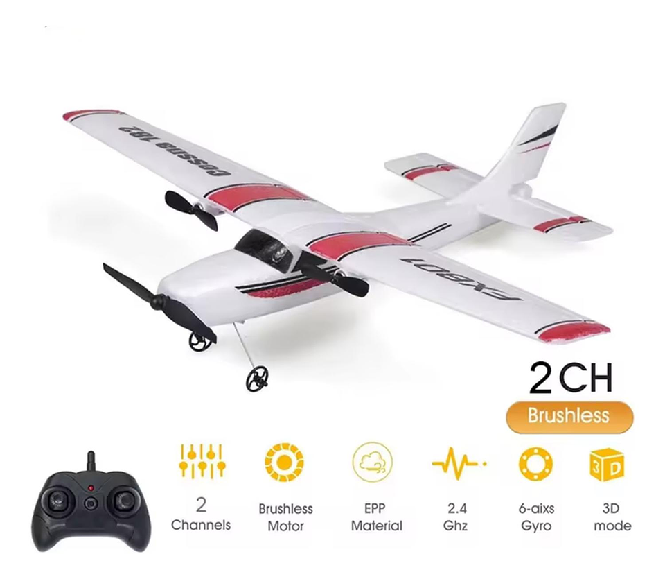 Juguetes De Avión Rc Control Remoto Para Niños Cessna 182 Blanco Cessna 1
