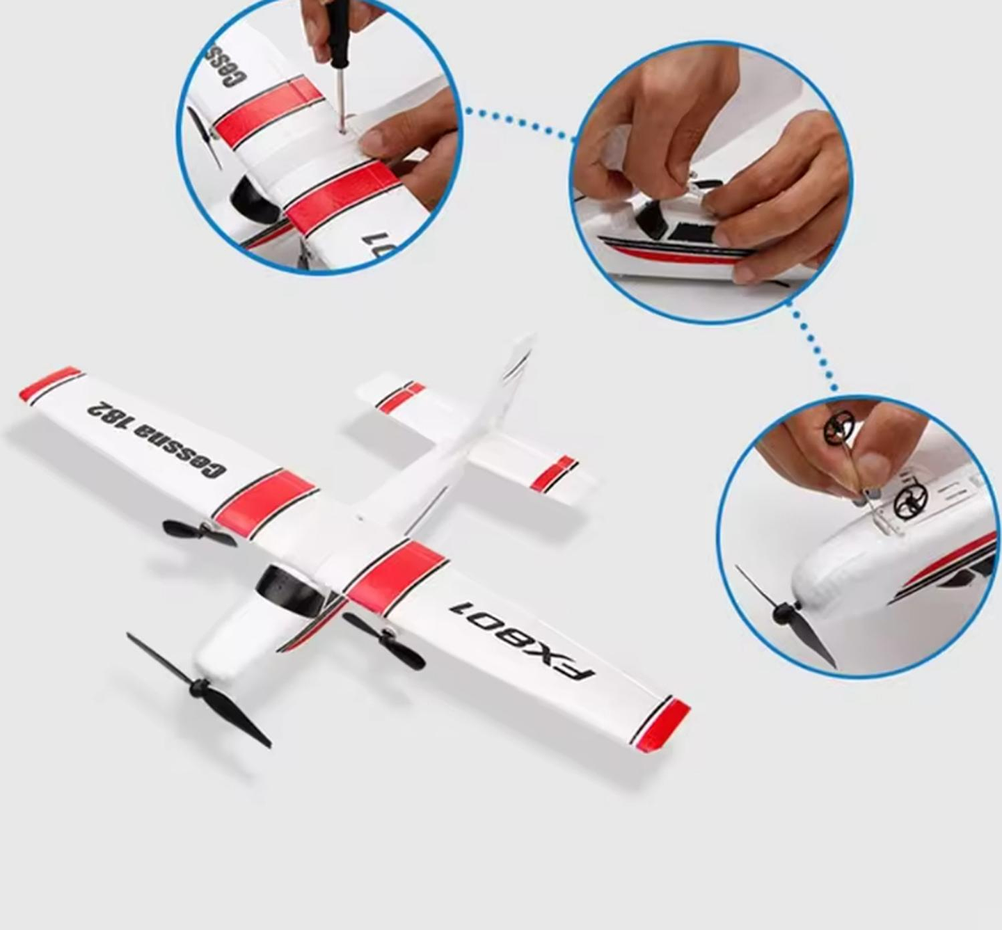 Juguetes De Avión Rc Control Remoto Para Niños Cessna 182 Blanco Cessna 3