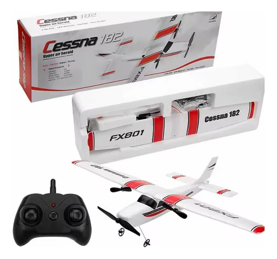Juguetes De Avión Rc Control Remoto Para Niños Cessna 182 Blanco Cessna 4