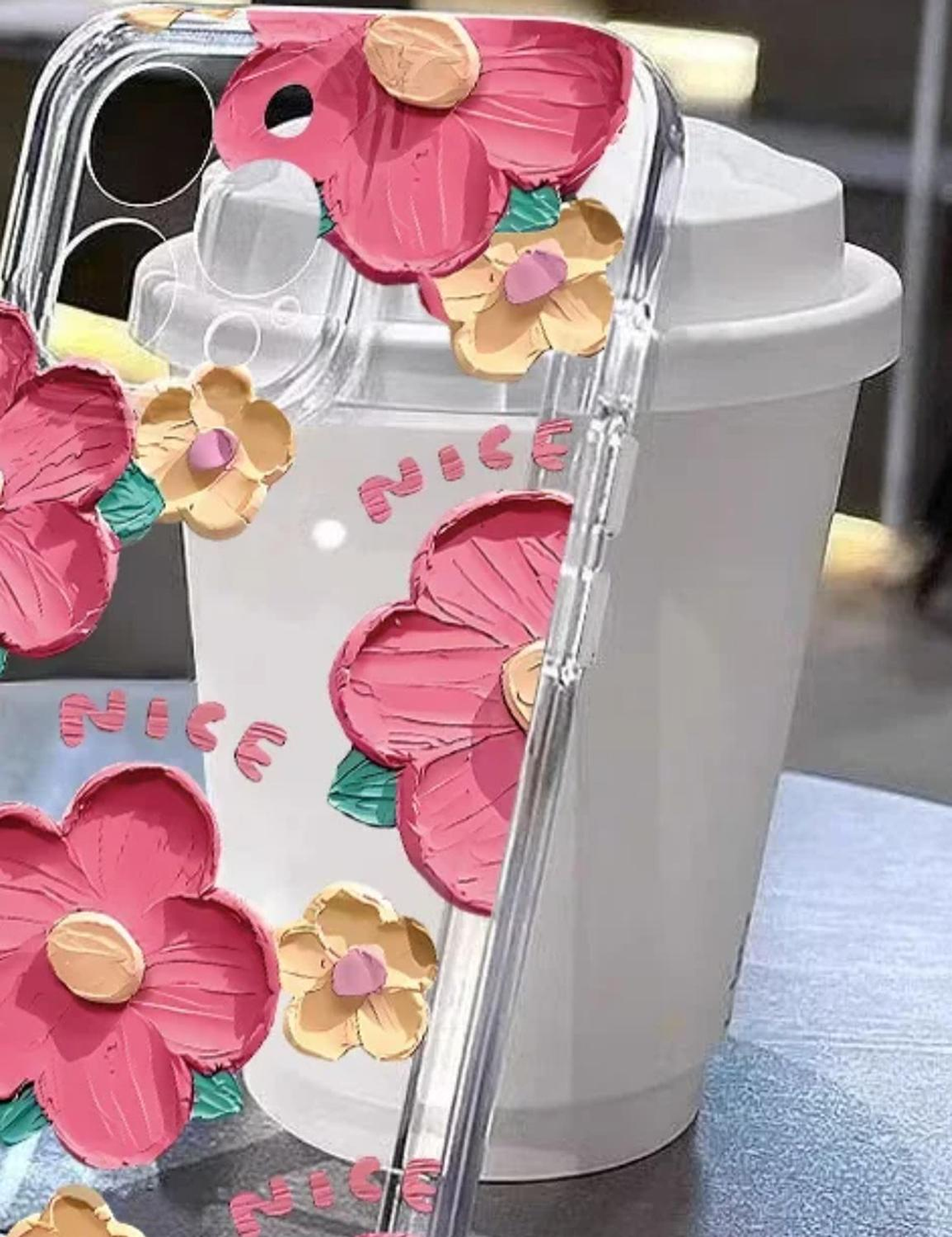 Carcasa Para iPhone Diseño Floreado Nice Unico Transparente iPhone 13 - 14 -15 2