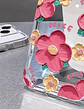 Carcasa Para iPhone Diseño Floreado Nice Unico Transparente iPhone 13 - 14 -15 - Miniatura 3