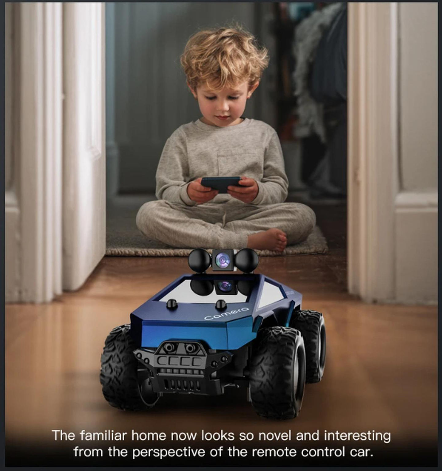 Auto Camioneta Control Remoto Con Camara Todo Terreno Rgb Negro Auto Con Camara 5