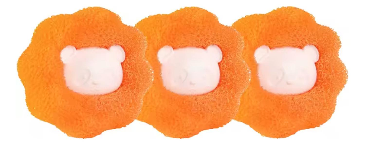 Removedor De Pelos Mascotas Quita Pelo Pelusa Lavadora 3pcs Naranja 1