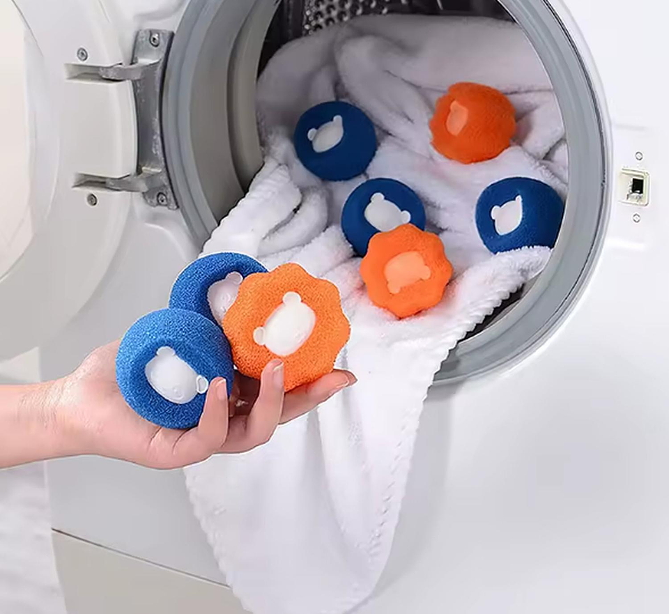 Removedor De Pelos Mascotas Quita Pelo Pelusa Lavadora 3pcs Naranja 2