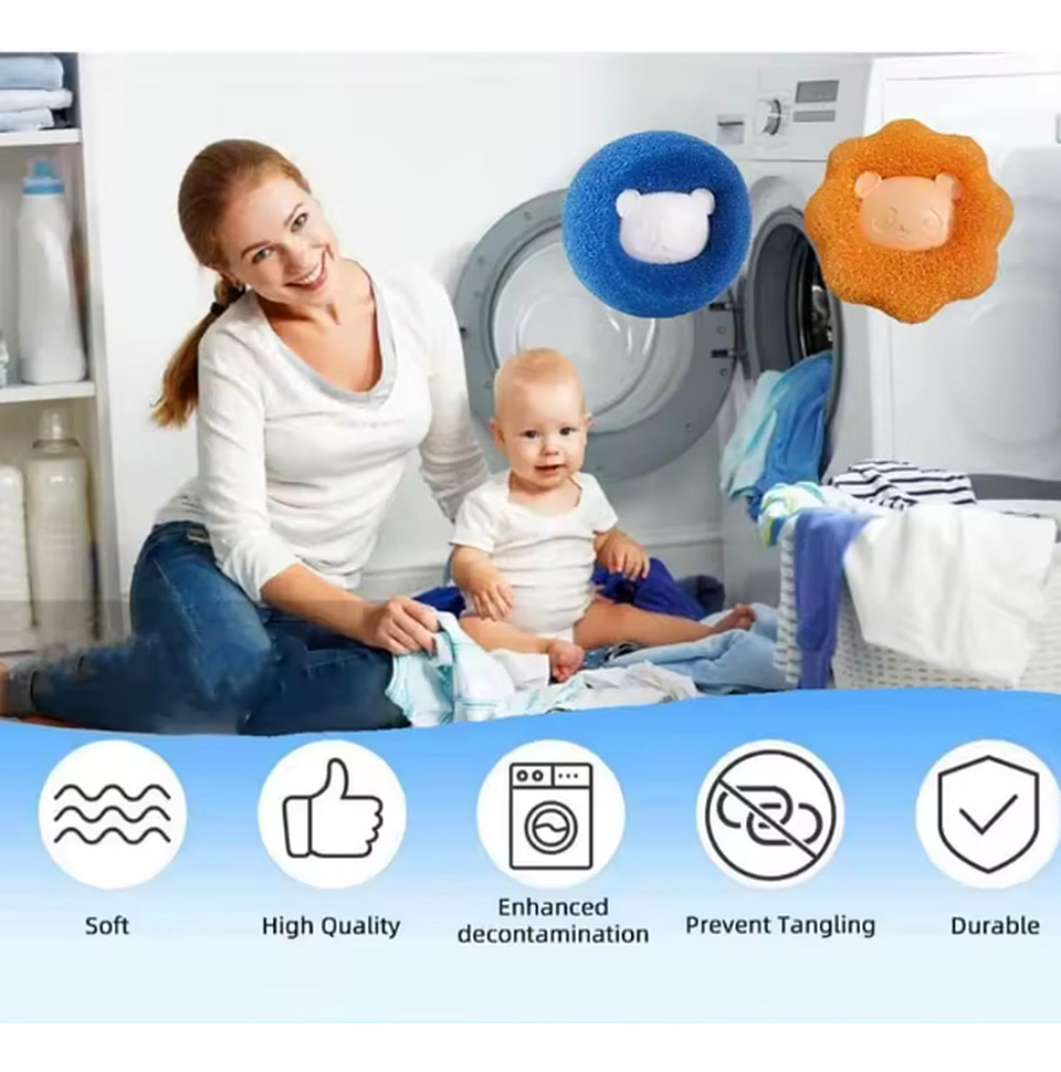 Removedor De Pelos Mascotas Quita Pelo Pelusa Lavadora 3pcs Naranja 3