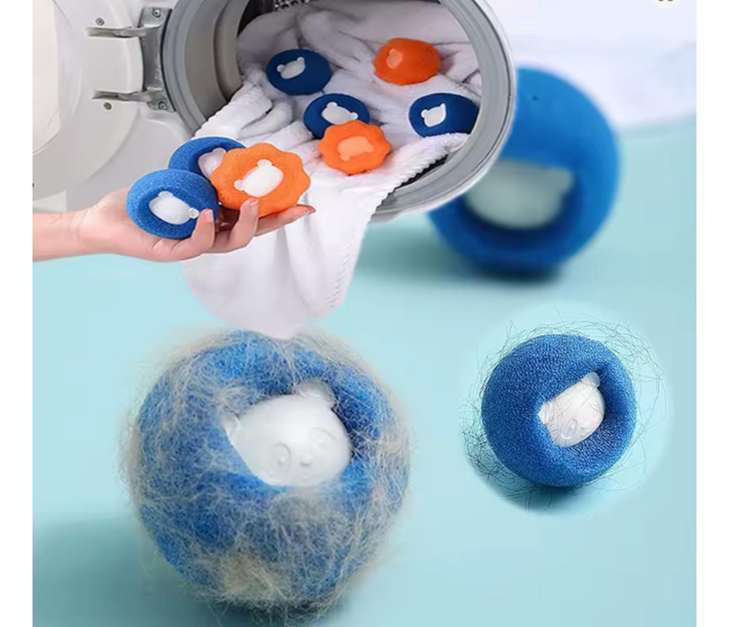 Removedor De Pelos Mascotas Quita Pelo Pelusa Lavadora 3pcs Naranja 5