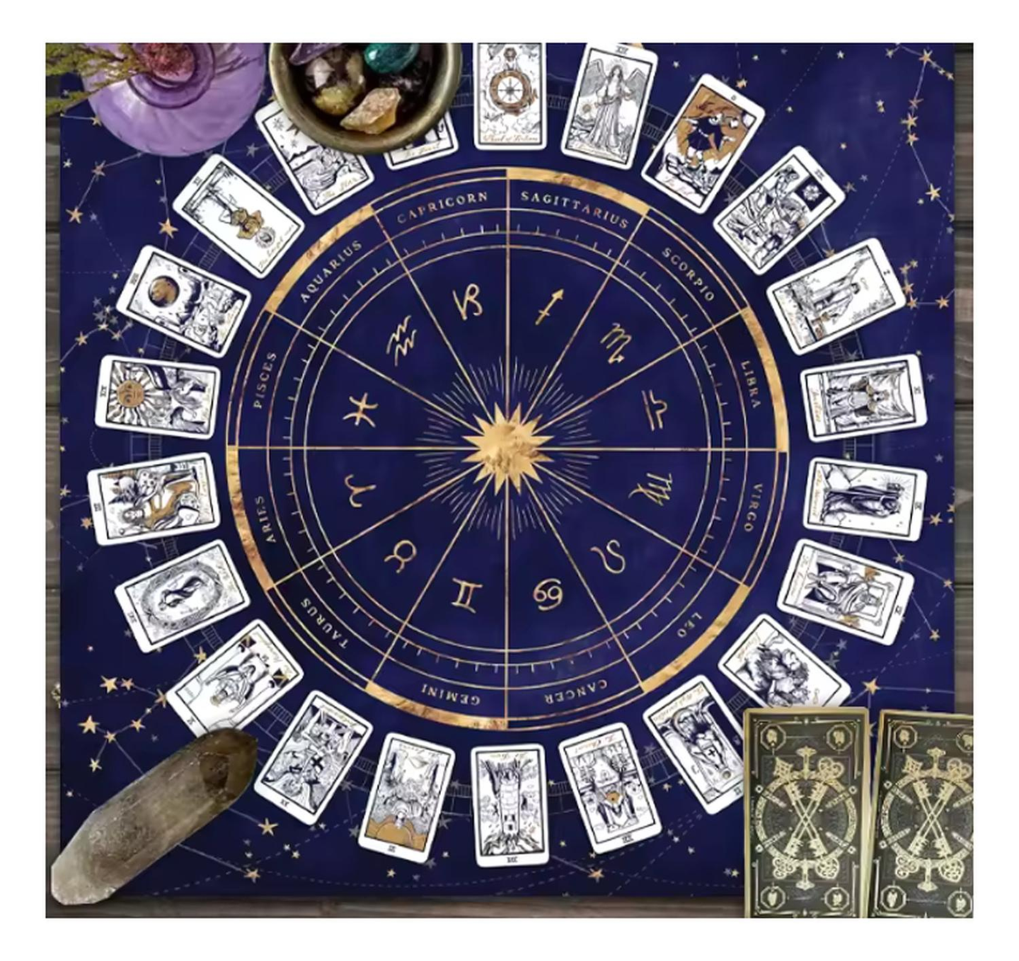 Paño Tarot Mistico Mantel De Cartas De Tarot Para 12 Cartas 1