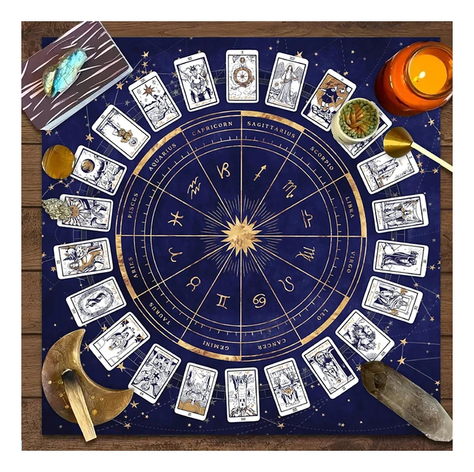 Paño Tarot Mistico Mantel De Cartas De Tarot Para 12 Cartas 3