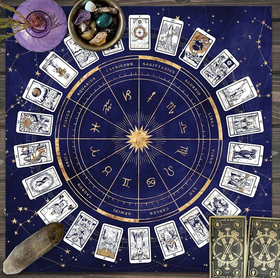 Paño Tarot Mistico Mantel De Cartas De Tarot Para 12 Cartas 4