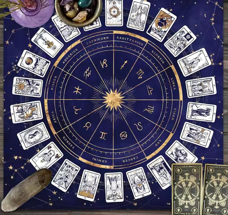 Paño Tarot Mistico Mantel De Cartas De Tarot Para 12 Cartas 5