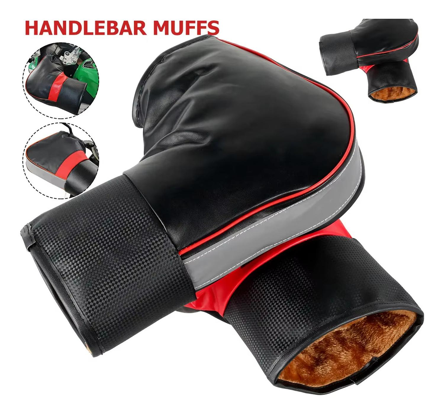 Guantes De Moto Para Motociclista Invierno Negro 4