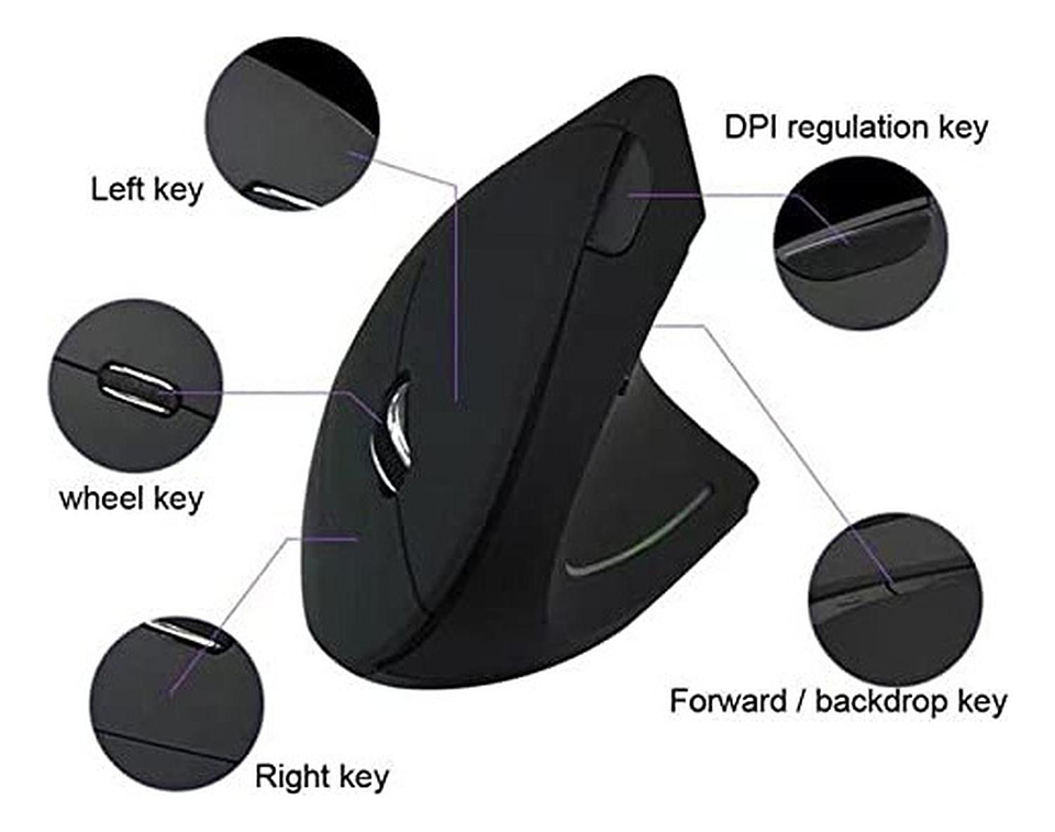 Mouse 2.4g Ratón Ergonómico Inalámbrico Vertical Ratón De C 5