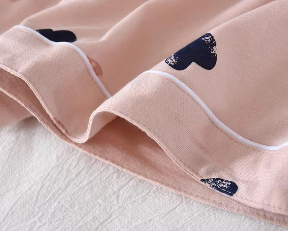 Pijama De Mujer Algodon Corazones Rosa Diseño Corazon L 5