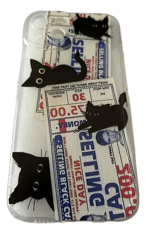 Carcasa iPhone Transparente Gato iPhone 13-14-15