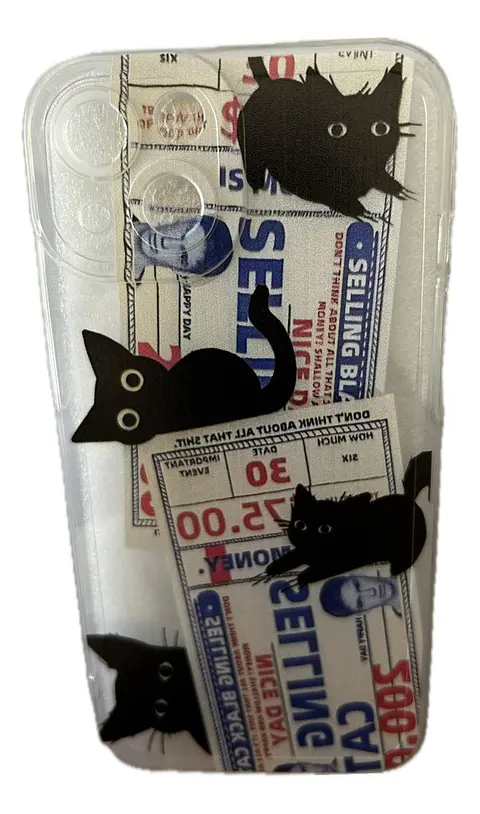 Carcasa iPhone Transparente Gato iPhone 13-14-15