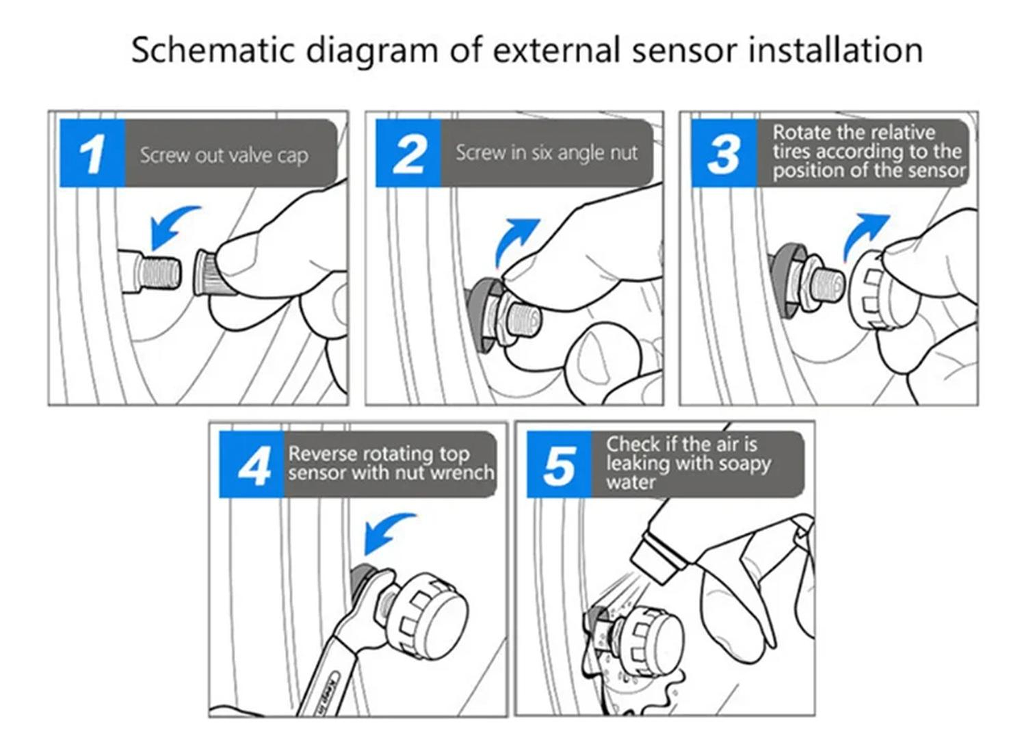 Sensor Sistema Monitoreo Medidor De Presión Neumáticos Tpms 7