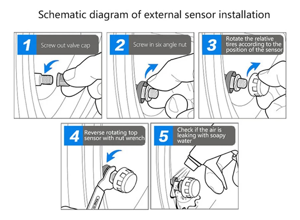 Sensor Sistema Monitoreo Medidor De Presión Neumáticos Tpms 7
