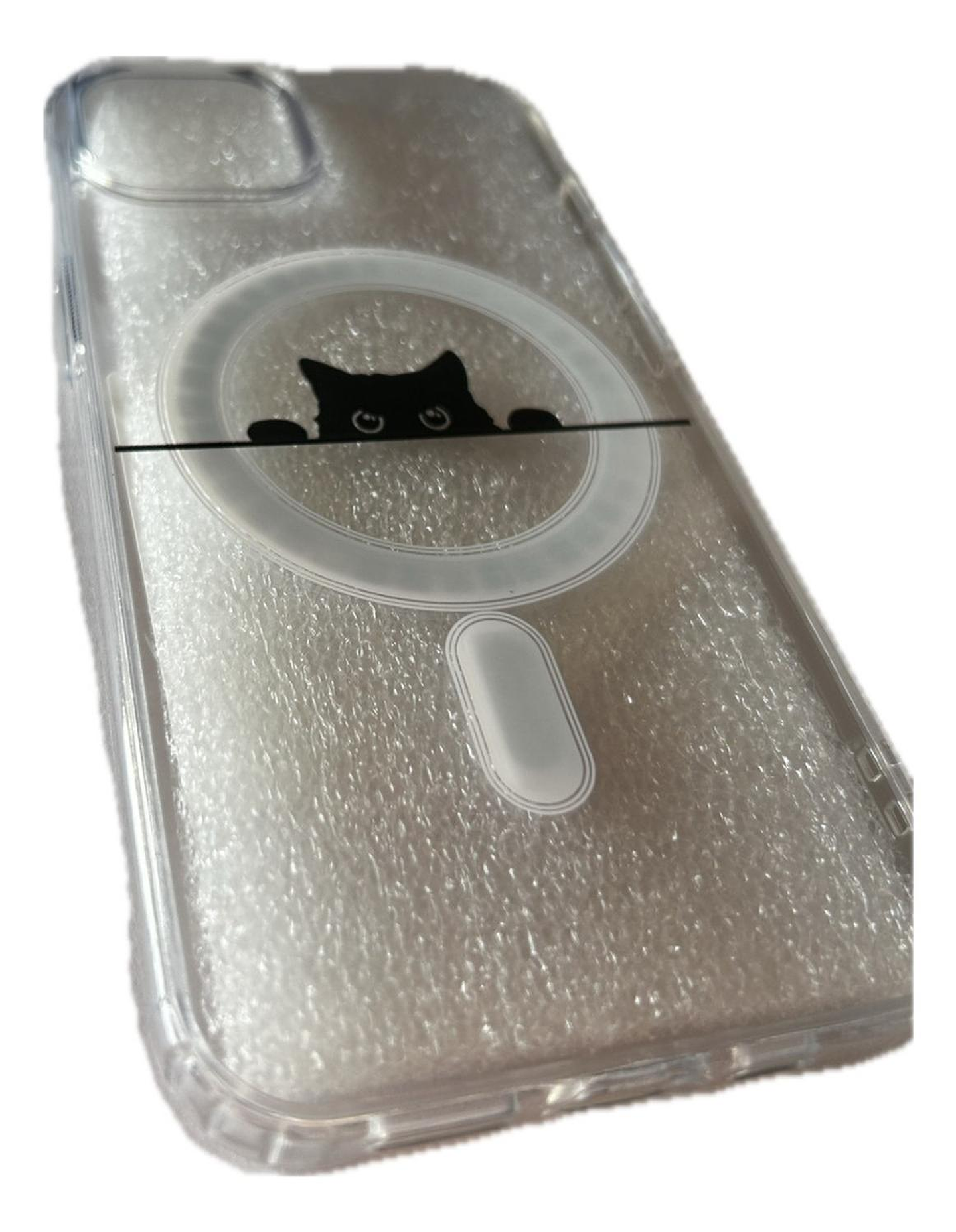 Carcasa Gatito Gato Asomado Para iPhone Modelo Unico Transparente iPhone 13 - 14 -. 15 3
