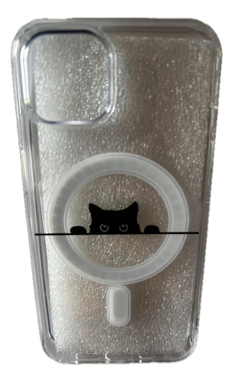 Carcasa Gatito Gato Asomado Para iPhone Modelo Unico Transparente iPhone 13 - 14 -. 15 4