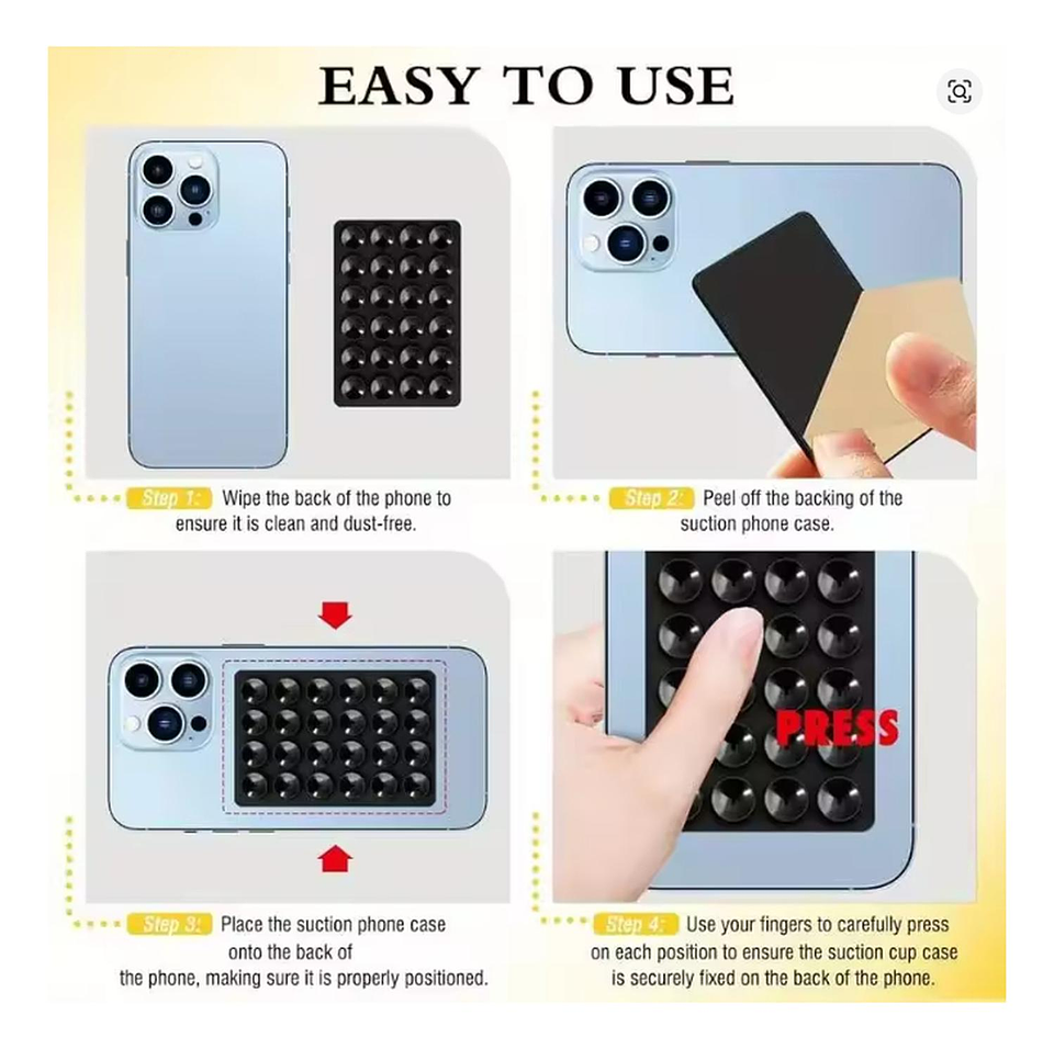 Funda Ventosa Universal Para iPhone, Samsung Y Xiaomi Negro Ventosa 4