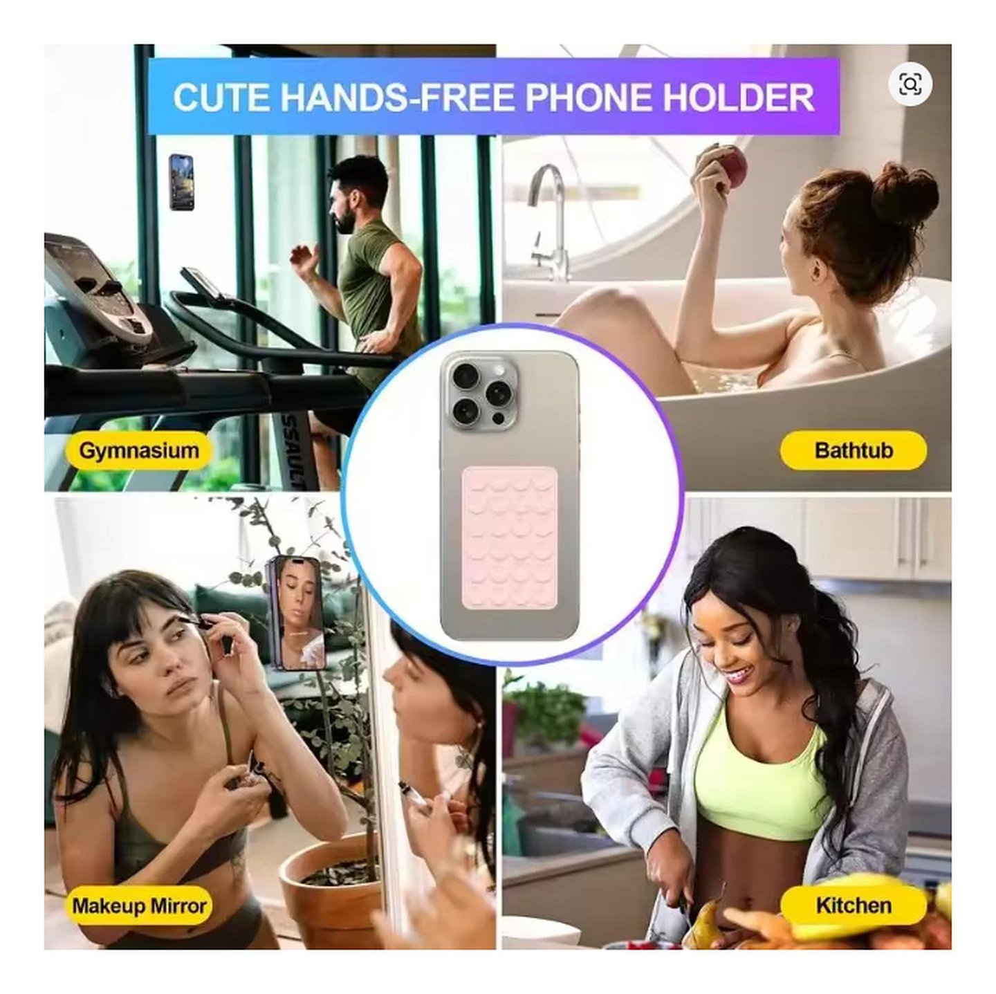 Funda Ventosa Universal Para iPhone, Samsung Y Xiaomi Negro Ventosa 5