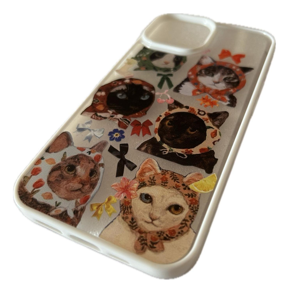 Carcasa Para iPhone Gatitos Gato Cariñositos Modelos Diseño Transparente iPhone 13. - 14 - 15 2