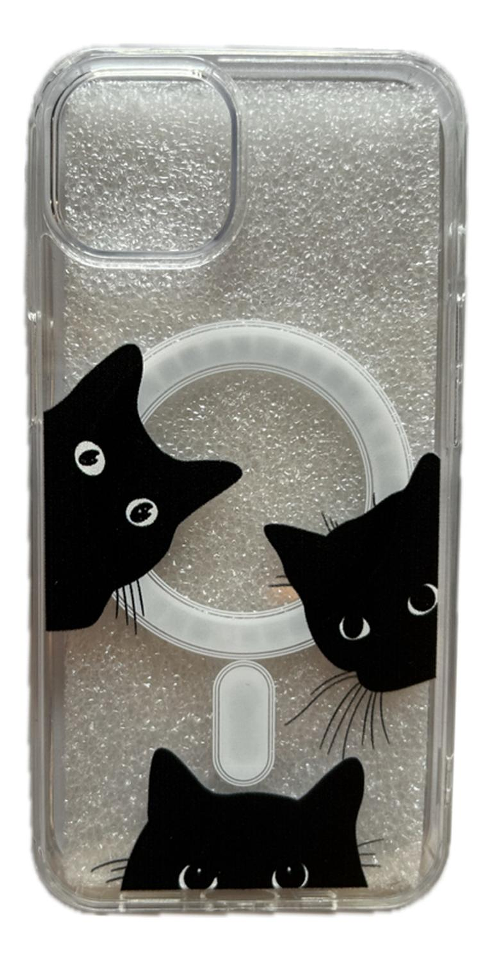 Carcasa Para iPhone Gatitos Gato Asomado Modelos Diseño Transparente iPhone 13. - 14 - 15 1