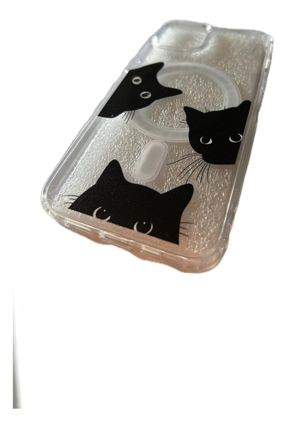 Carcasa Para iPhone Gatitos Gato Asomado Modelos Diseño Transparente iPhone 13. - 14 - 15 5