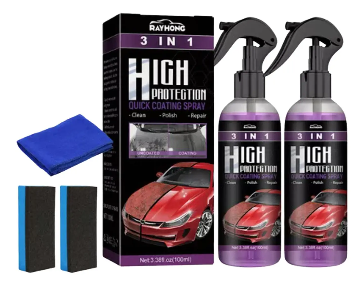 Spray De Revestimiento Cerámico Para Automóviles 3 En 1, 2 U 1