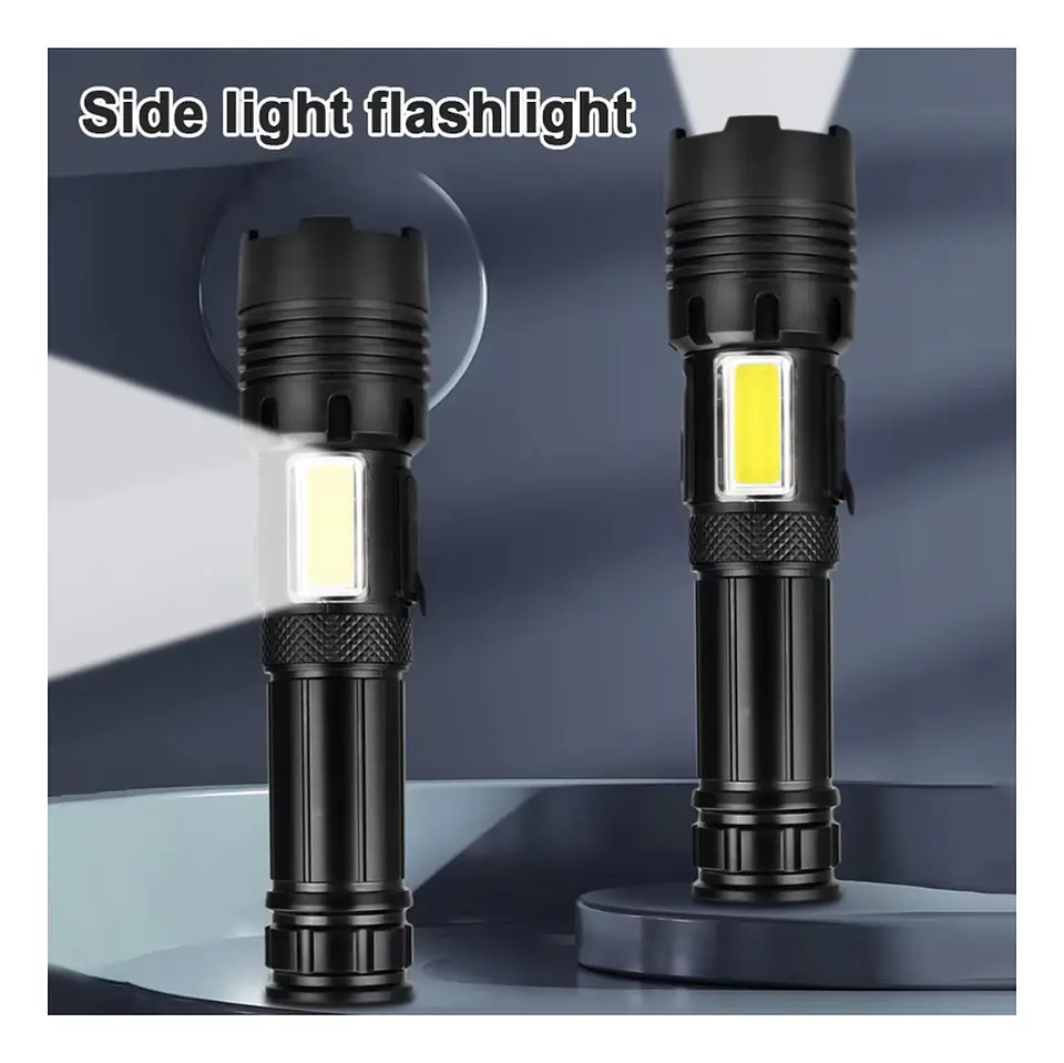 Linterna Led Tactica Recargable Zoom Alcance 4
