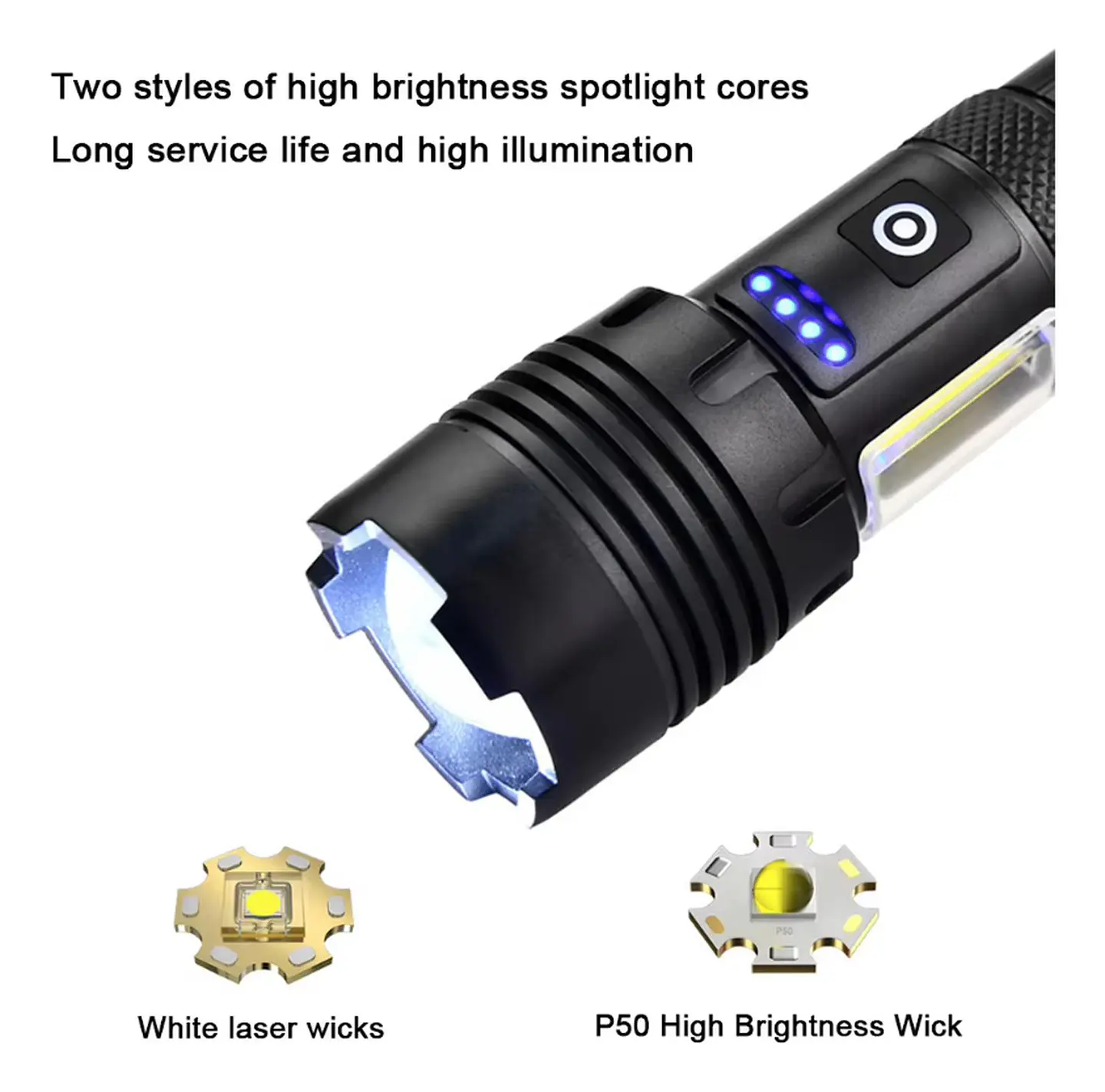 Linterna Led Tactica Recargable Zoom Alcance 6