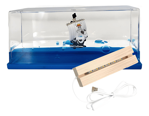 Barco One Piece Goin Merry Agua Con Base De Luz Decoracion