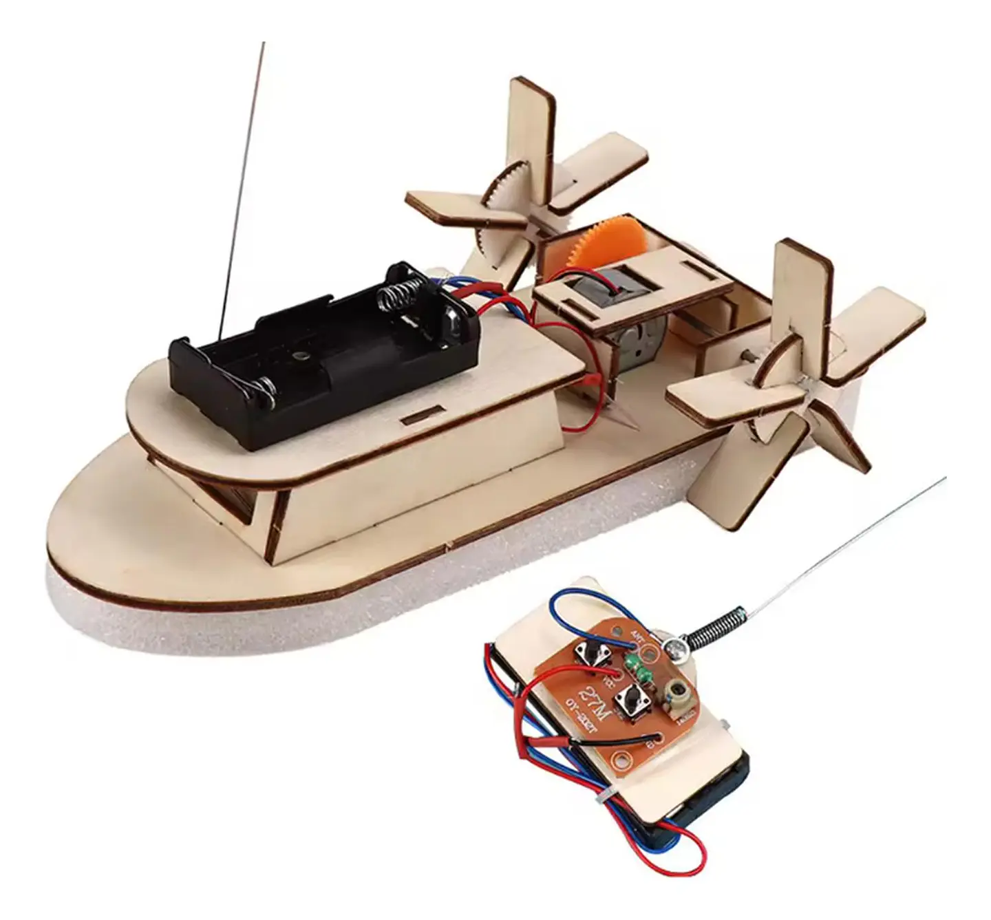 Barco Bote Rc Para Armar Control Remoto Crema Bote 1