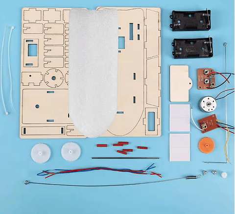 Barco Bote Rc Para Armar Control Remoto Crema Bote