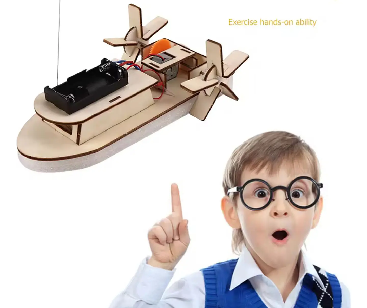 Barco Bote Rc Para Armar Control Remoto Crema Bote 3